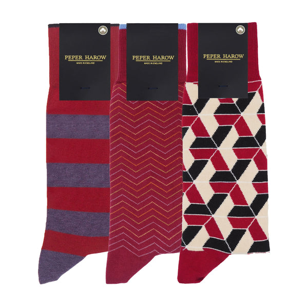 Men's Socks Bundle - Burgundy