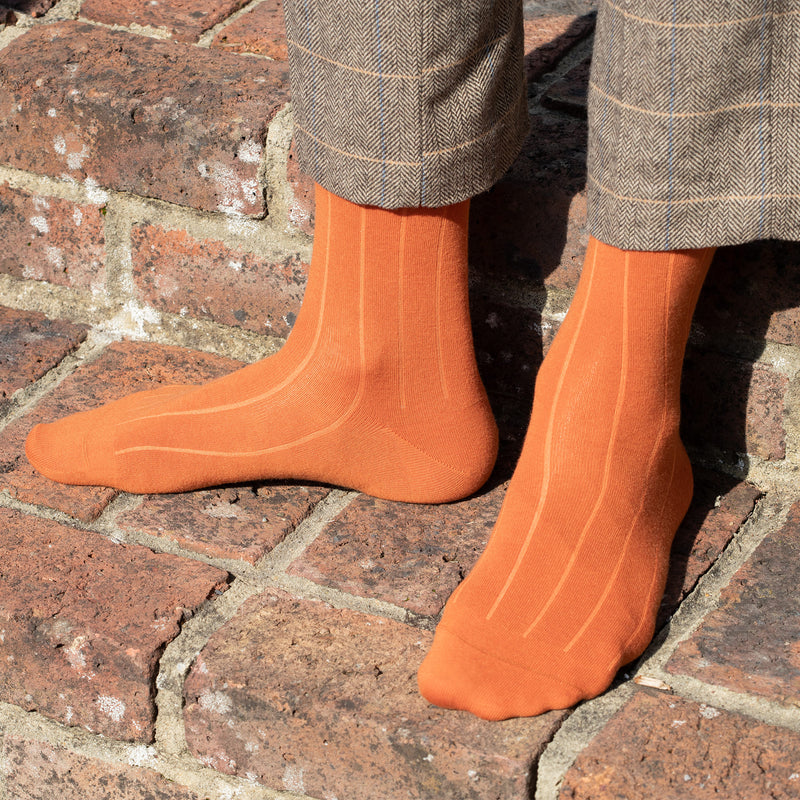 Indulgent Cashmere Men's Socks - Orange