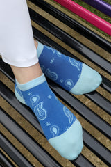 Paisley Women's Trainer Socks - Blue