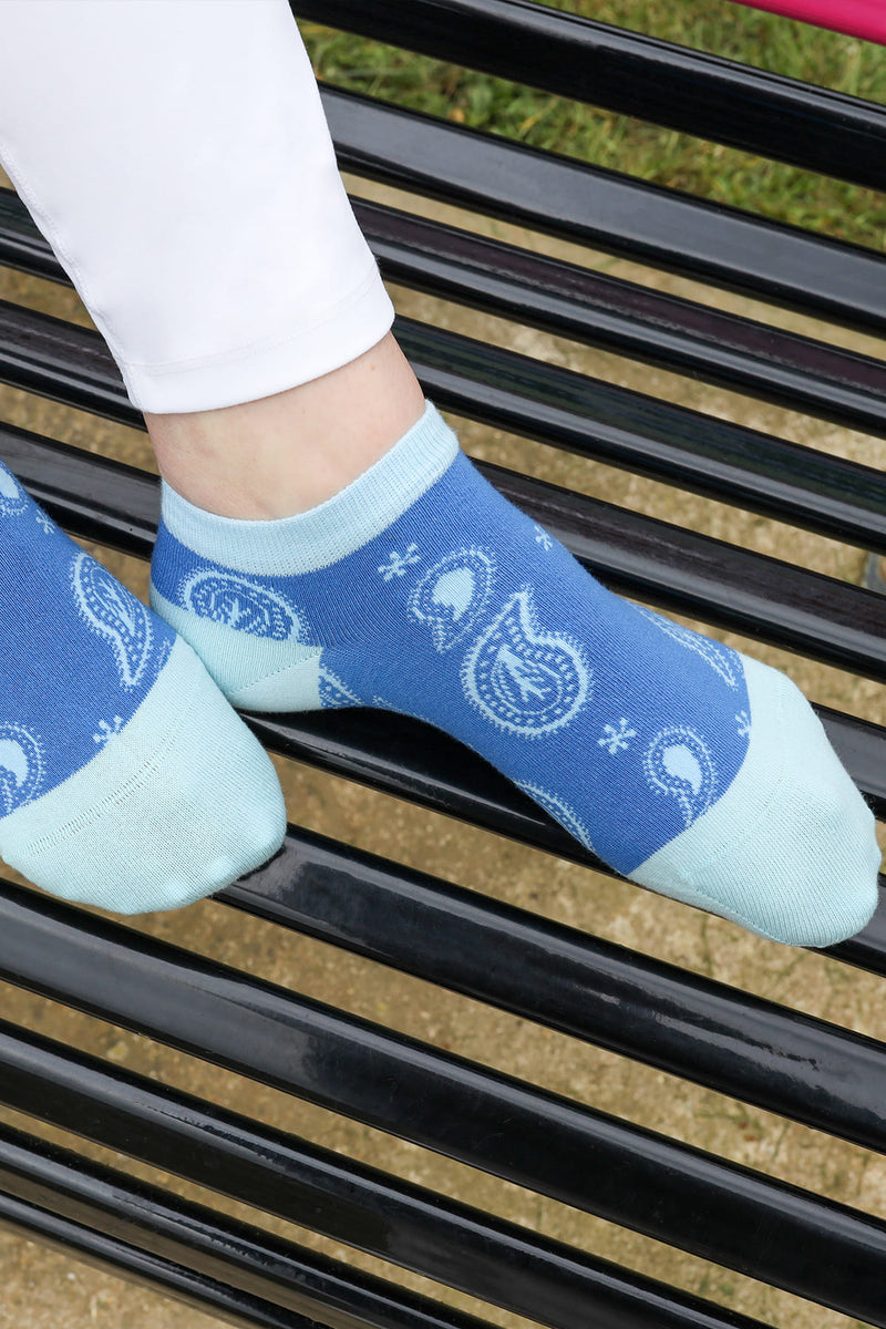 Paisley Women's Trainer Socks - Blue