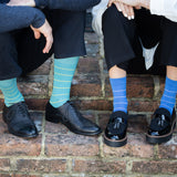 Thin Stripe Men's Socks - Teal