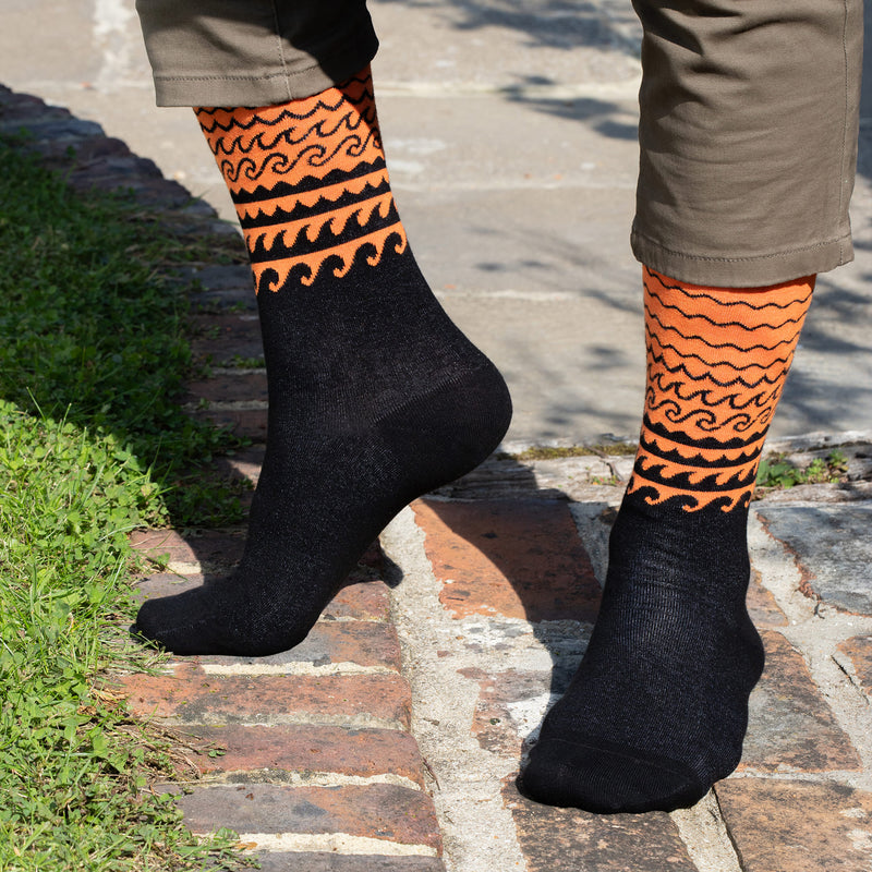 Wave Men's Socks - Orange