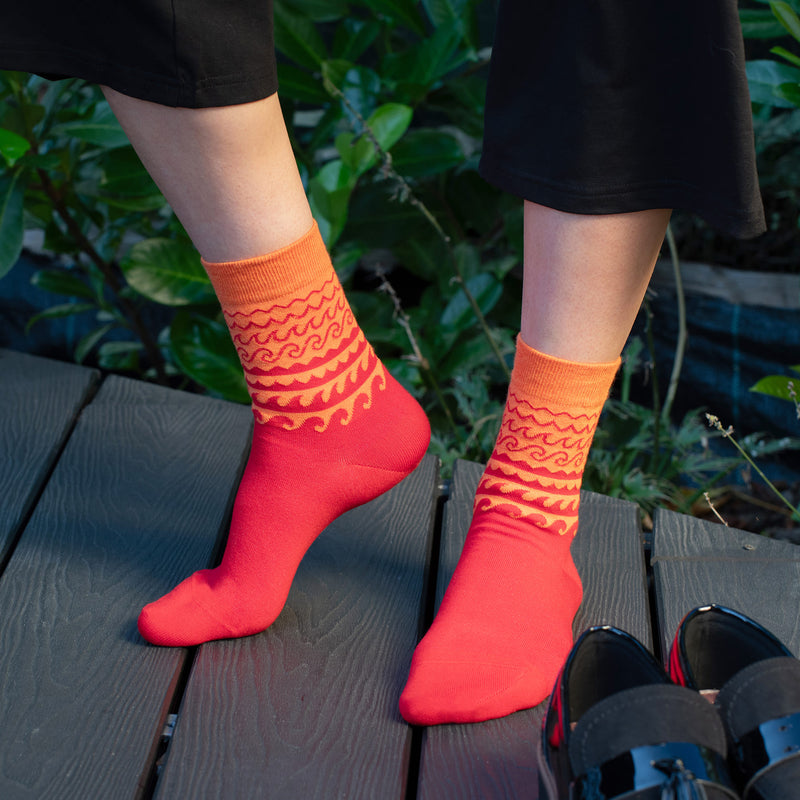 Wave Women's Socks - Orange