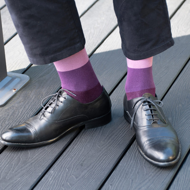 Block Stripe Men's Socks - Twilight