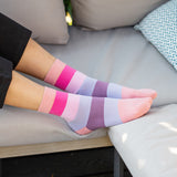 Block Stripe Women's Socks - Peony