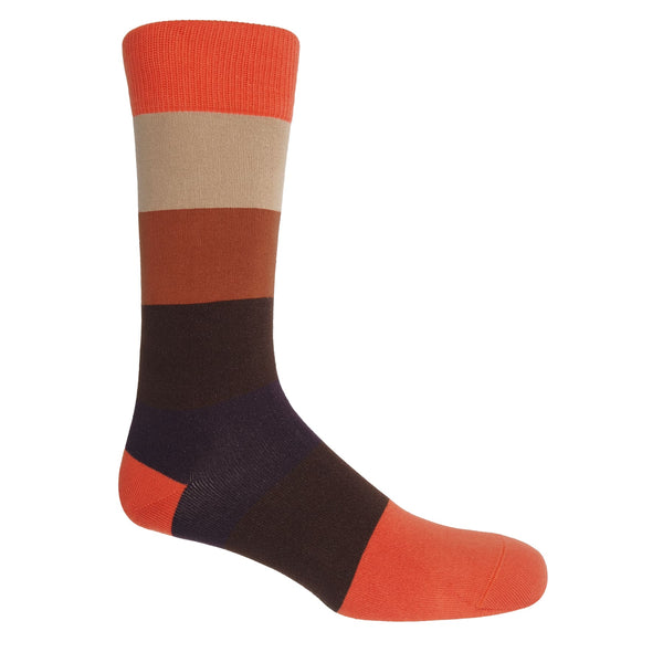 Block Stripe Men's Socks - Autumn