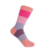 Block Stripe Women's Socks - Peony