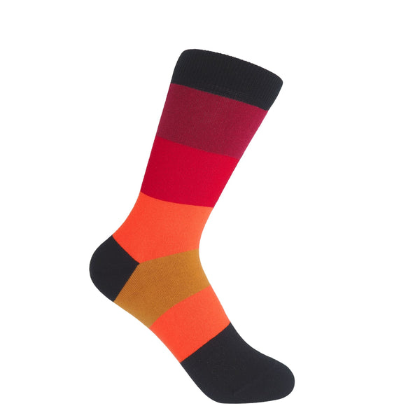 Block Stripe Women's Socks - Volcano