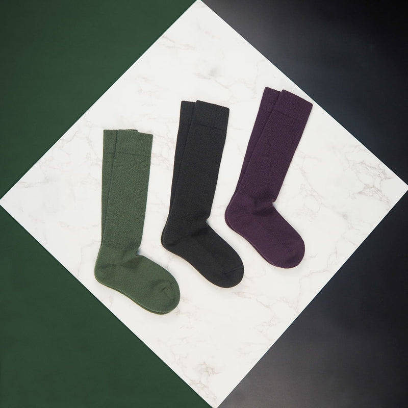 Men's Wool Boot Socks - Purple