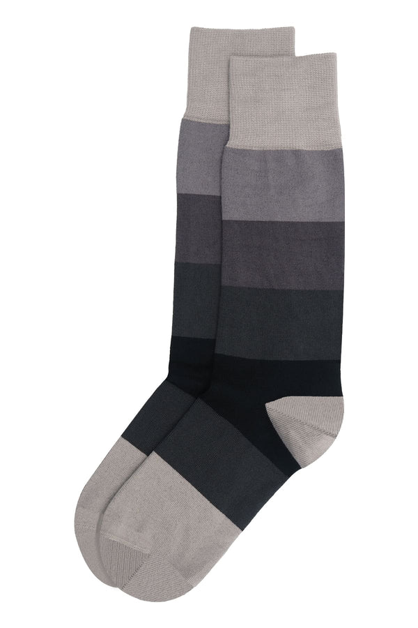 Block Stripe Men's Socks - Ash