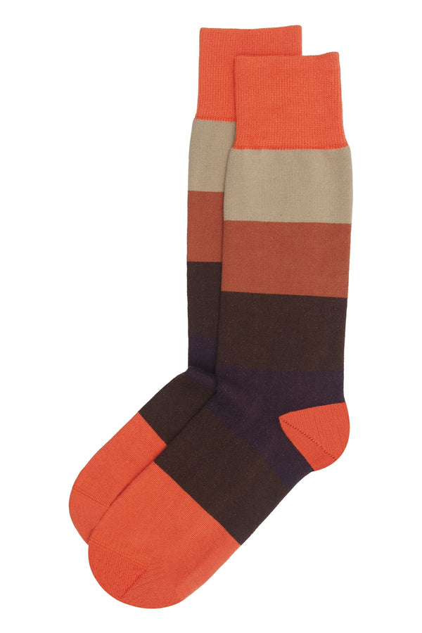 Block Stripe Men's Socks - Autumn