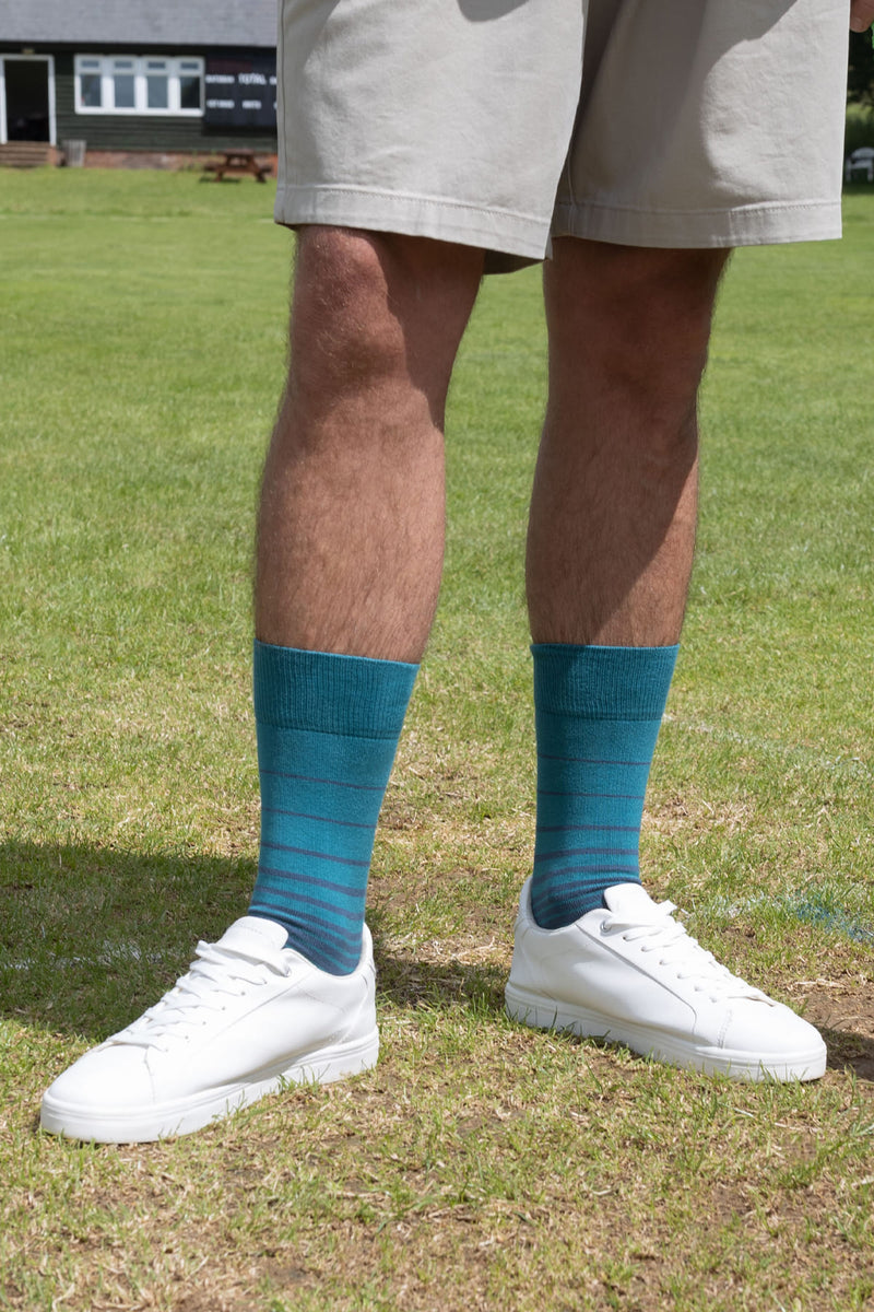 Retro Stripe Men's Socks - Green