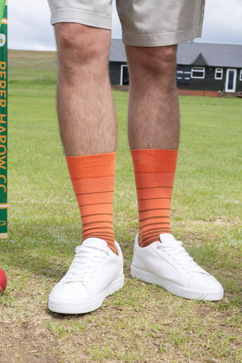 Retro Stripe Men's Socks - Orange