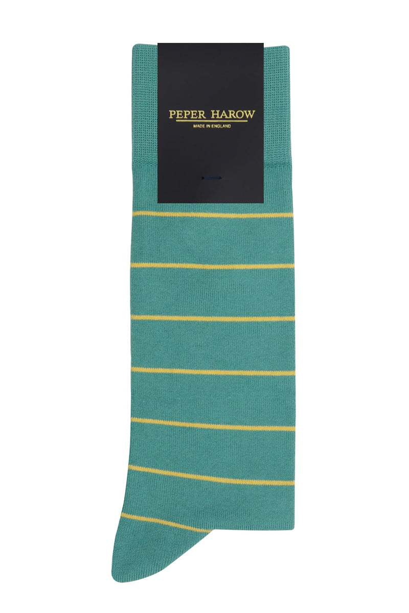 Thin Stripe Men's Socks - Teal