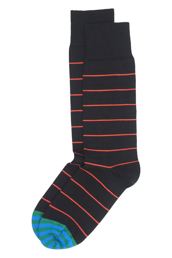 Thin Stripe Men's Socks - Black