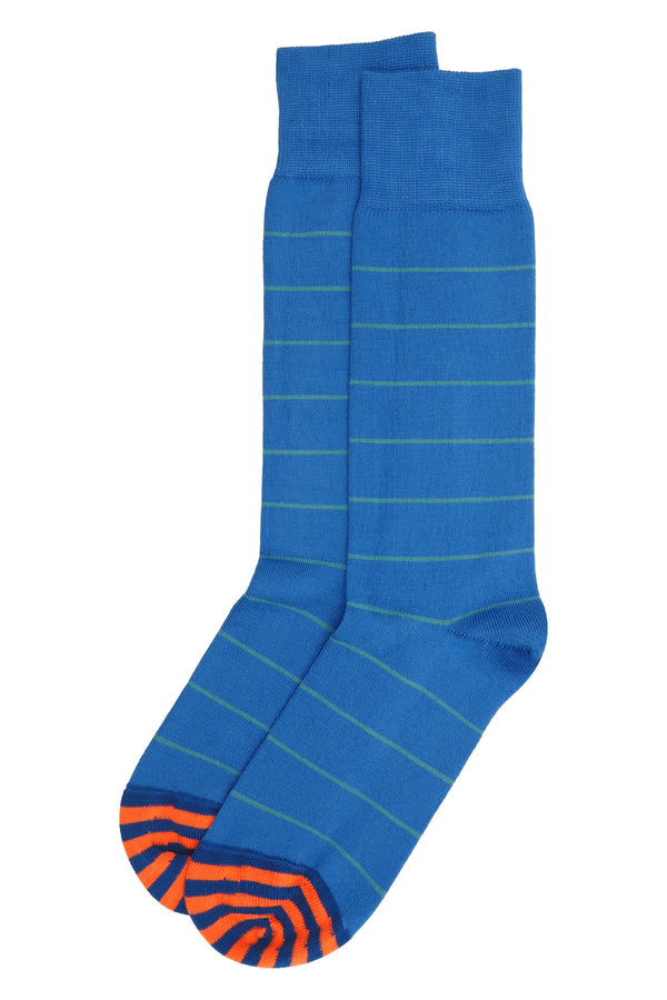 Thin Stripe Men's Socks - Blue