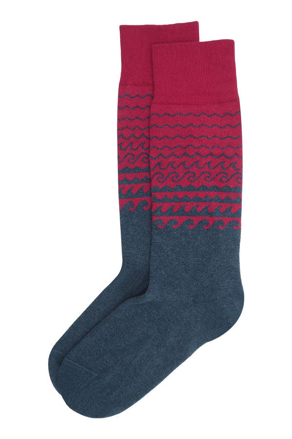 Wave Men's Socks - Red