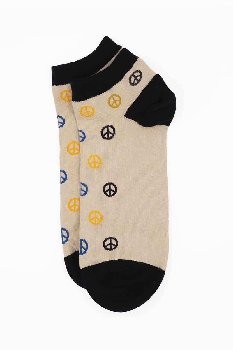 Peace Men's Trainer Socks - Beige