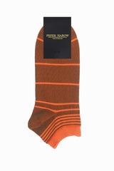 Retro Stripe Men's Trainer Socks - Brown