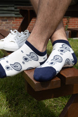 Paisley Men's Trainer Socks - Cream