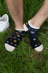 Peace Men's Trainer Socks - Black