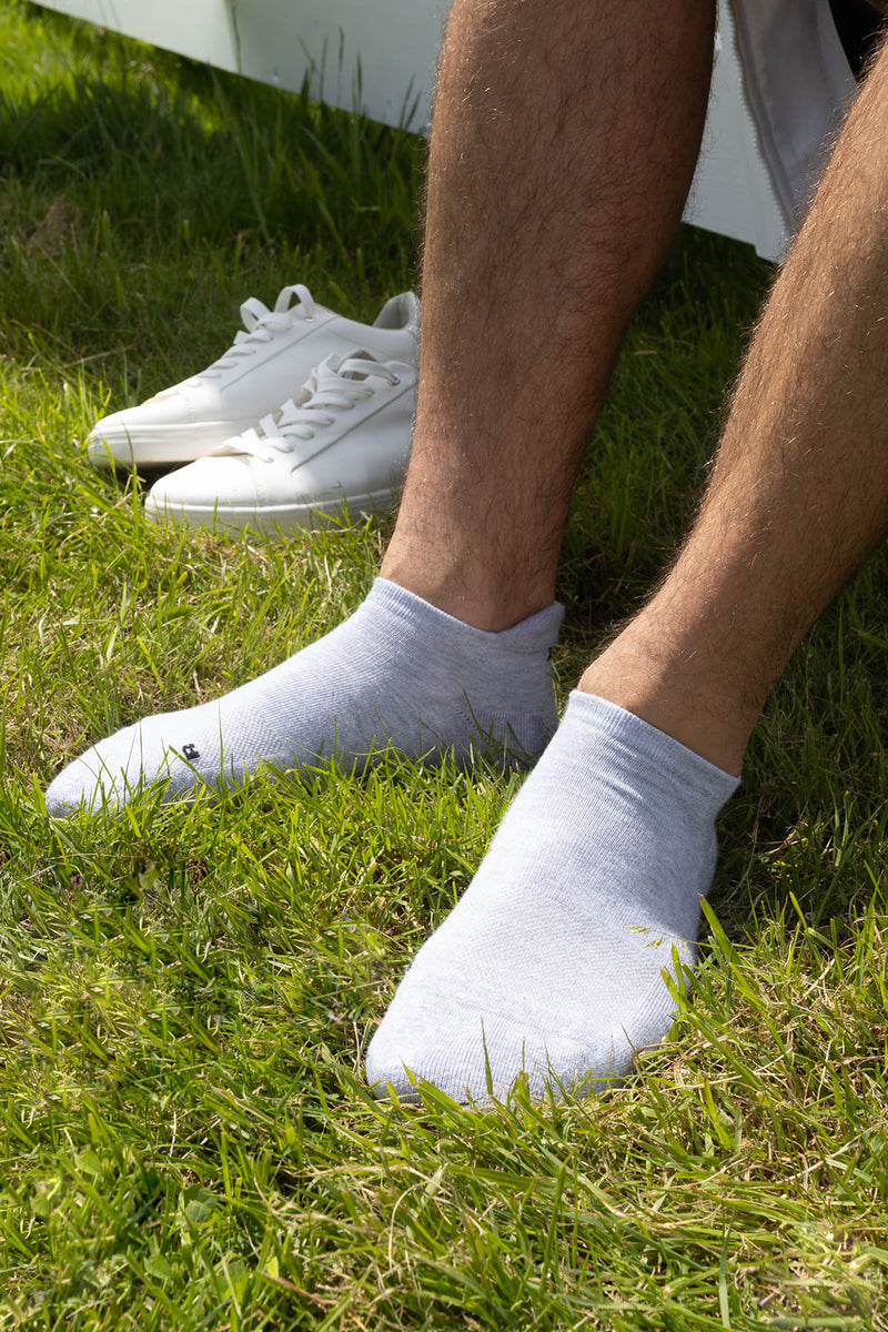 Organic Men's Trainer Sport Socks - Grey