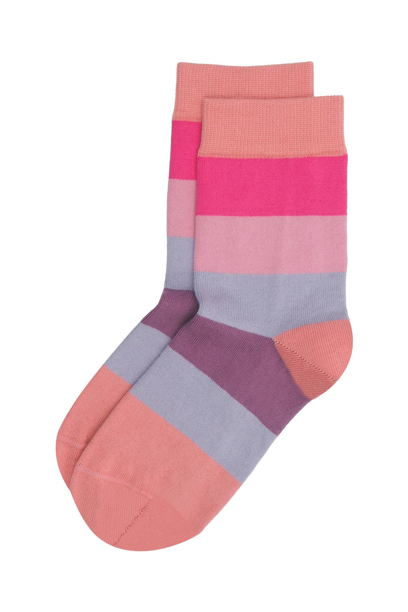 Block Stripe Women's Socks - Peony