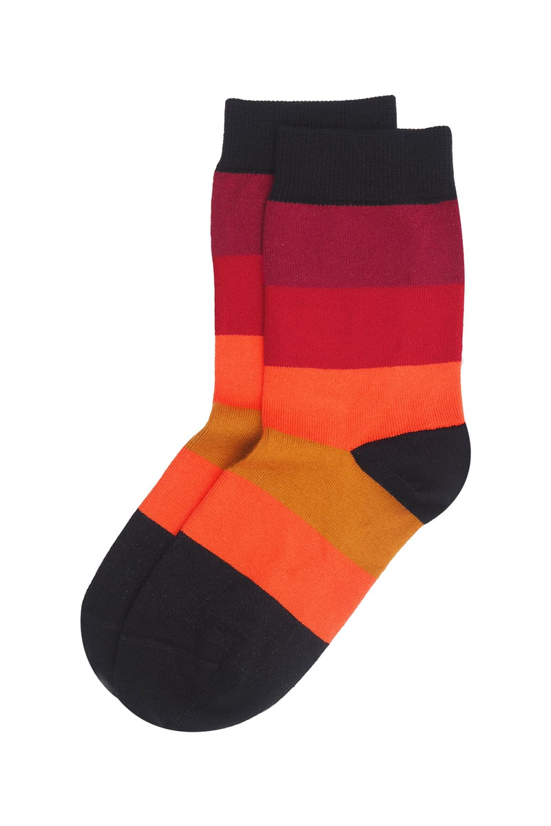 Block Stripe Women's Socks - Volcano