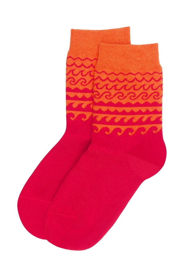 Wave Women's Socks - Orange