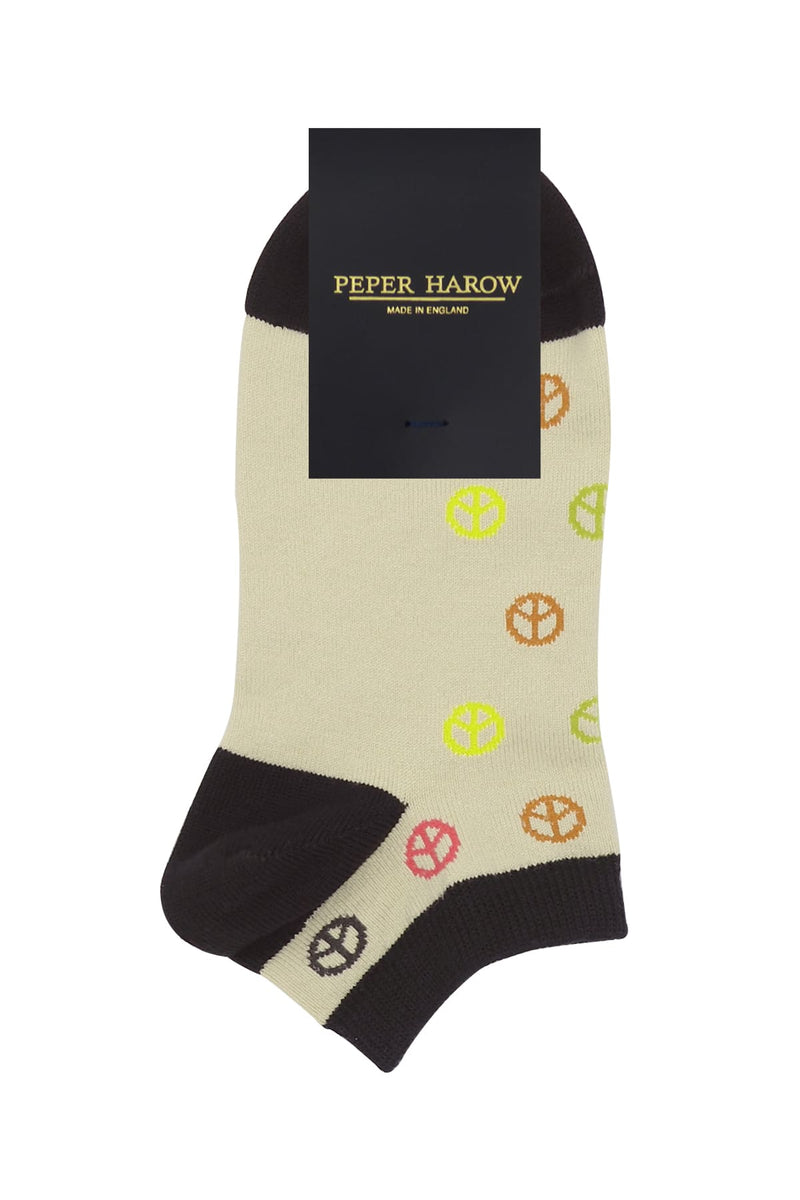 Peace Women's Trainer Socks - Beige