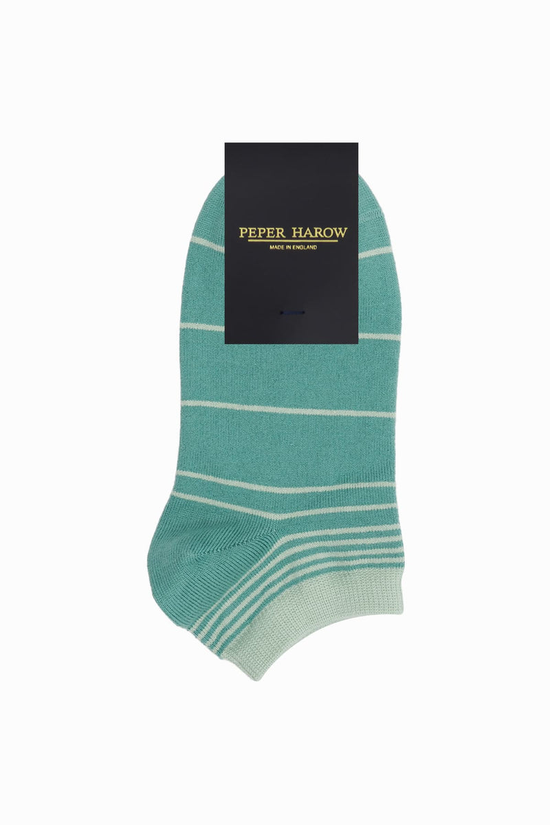 Retro Stripe Women's Trainer Socks - Green
