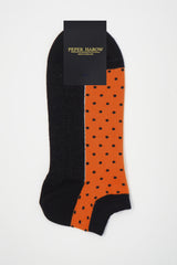 Polka Men's Organic Trainer Socks Bundle - Denim & Orange