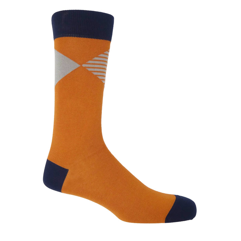 Peper Harow Orange Big Diamond Men's Luxury Socks