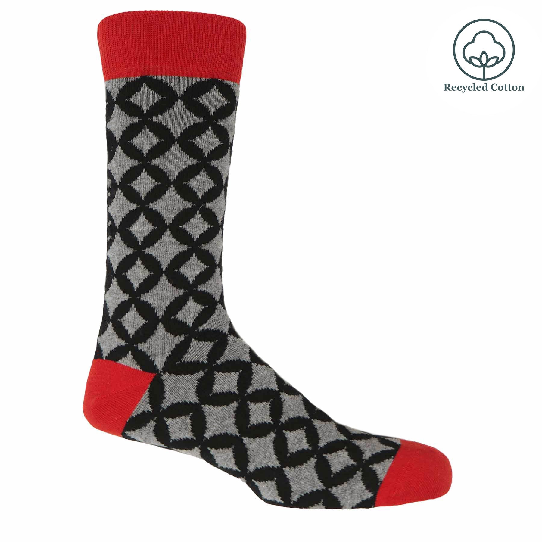 Mosaic Men's Socks - Black – Peper Harow