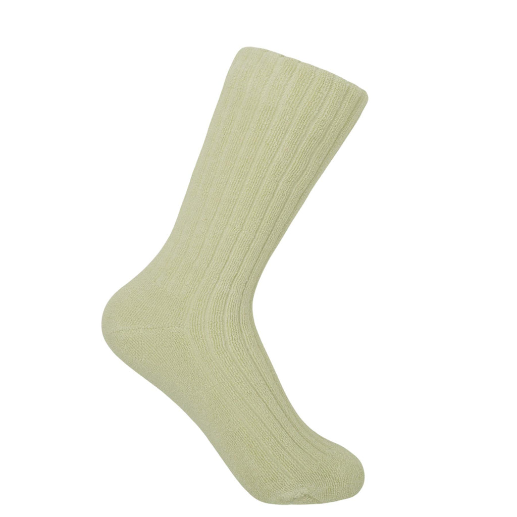 Cream, Womens Cashmere Merino Bed Socks