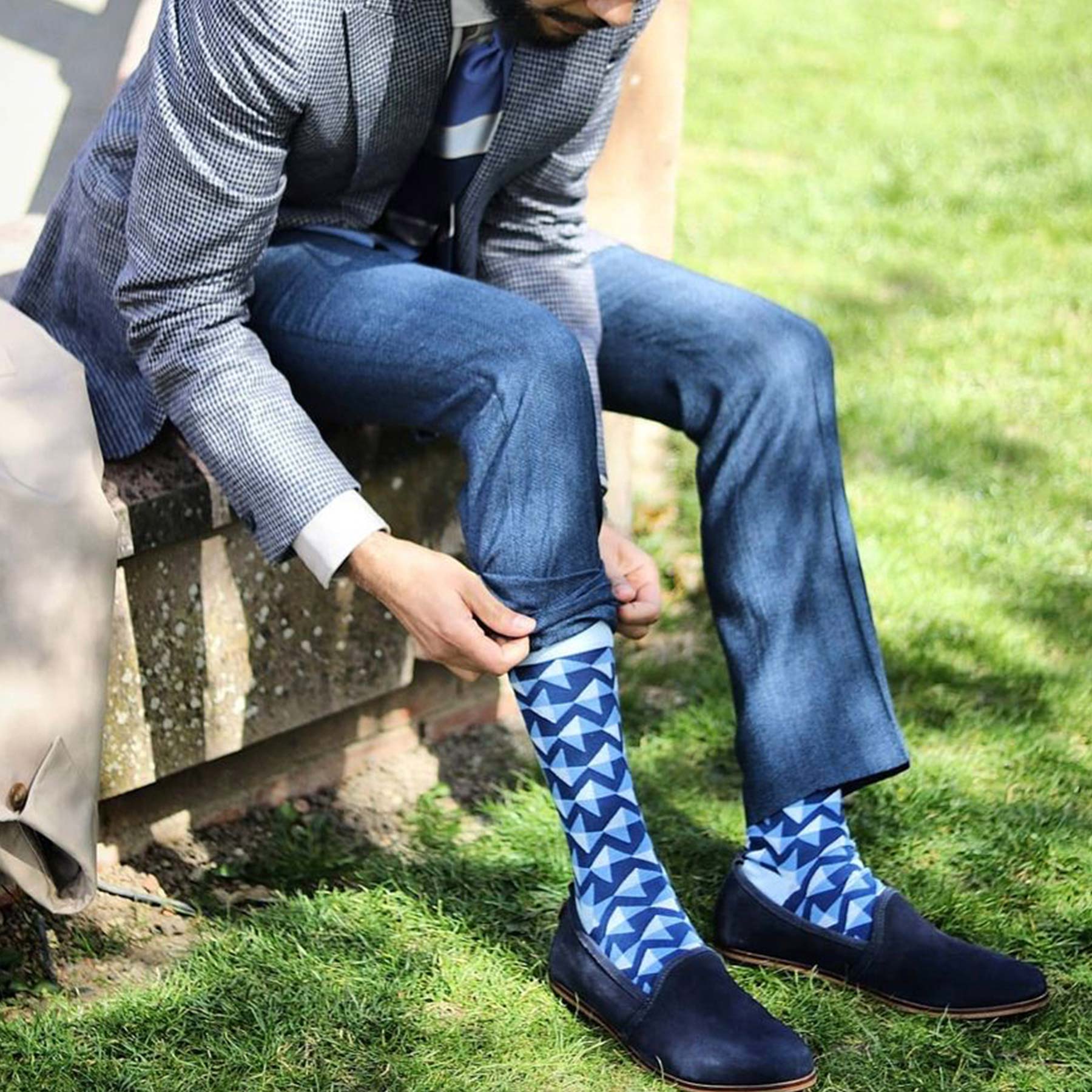 Triangle Men's Socks - Navy – Peper Harow