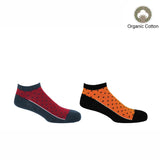 Polka Men's Organic Trainer Socks Bundle - Denim & Orange